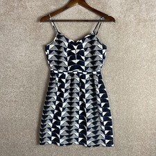 Mini vestido Madewell Lydia tamanho 0 preto/azul triângulo trio balada seda cami alça comprar usado  Enviando para Brazil