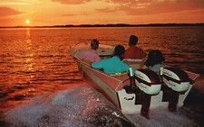 Cartão postal NY barco e cena aquática indo para o oeste em Golden Sunset vintage PC G8739 comprar usado  Enviando para Brazil