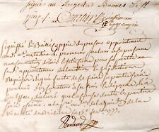 1777 procédure manuscrite d'occasion  Vesoul