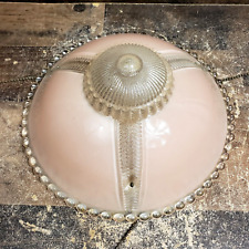 Luminária de teto de vidro rosa/rosa 3 correntes década de 1940 aro frisado com 3 painéis comprar usado  Enviando para Brazil
