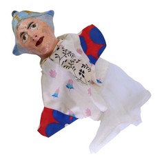 Boneco de mão antigo, cabeça de madeira e gesso, boneco de brinquedo, possivelmente francês (sacerdote?) comprar usado  Enviando para Brazil