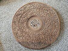 Mesa lateral indiana esculpida à mão floral e folha de madeira com incrustação trabalho APENAS SUPERIOR 14,5" comprar usado  Enviando para Brazil