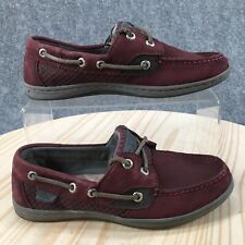 Sapatos femininos Sperry Top Spider Boat 6 M 2 olhos rasos slip on couro vermelho conforto, usado comprar usado  Enviando para Brazil