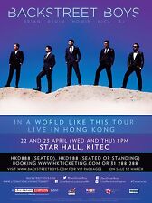 BACKSTREET BOYS "IN A WORLD LIKE THIS TOUR LIVE IN HONG KONG" 2015 PÔSTER CONCERTO comprar usado  Enviando para Brazil