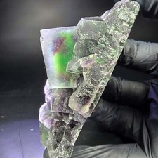 Amostra rara de cubo de fluorita fantasma verde roxo 86*46*31mm da Okorusu, usado comprar usado  Enviando para Brazil