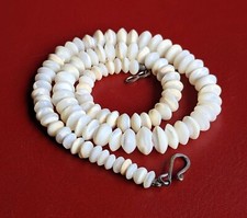Colar de colar de miçangas vintage 17" concha de osso branco miçangas  comprar usado  Enviando para Brazil