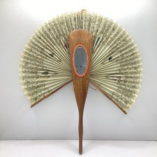 Ventilador de mão antigo vitoriano Sorrento dobrável espelhado (feito na Itália) (C3) S#585 comprar usado  Enviando para Brazil