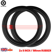 Usado, 2x 8" polegadas 196mm alto-falante woofer de borracha preta peça envolve reparos sobressalentes Reino Unido comprar usado  Enviando para Brazil