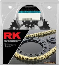 Kit de corrente e roda dentada de aceleração rápida RK 520 preto/dourado para Yamaha YZF-R6 comprar usado  Enviando para Brazil