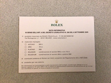 Card nota informativa usato  Italia