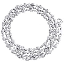 Textura de ouro branco 10K corte lunar/contas doces 3mm corrente italiana/colar 20" comprar usado  Enviando para Brazil