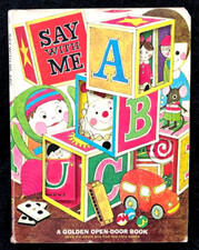 SAY WITH ME ABC ~ vintage children's Golden Open-Door Book, 5 story books inside comprar usado  Enviando para Brazil