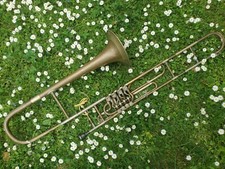 trombone rotativo antigo e raro, 4 válvulas rotativas "L. Prokop Chrudim" precisa de limpeza comprar usado  Enviando para Brazil