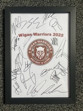 Folha de autógrafo Wigan Warriors 2025 Rugby League assinada à mão emoldurada A4, Vegas comprar usado  Enviando para Brazil