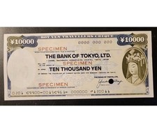 Cheque de viagem Japão The Bank Of Tokyo LTD 10.000 ienes Speciemen  comprar usado  Enviando para Brazil