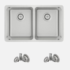 Fregadero de cocina clase C doble montaje doble cuenco, calibre 18 acero inoxidable segunda mano  Embacar hacia Mexico
