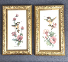 Vtg 1992 Hummingbird Pictures Carolyn Shores Wright Gold Tone Framed (Set of 2) for sale  Bardstown