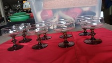 8 Libbey Copo Sherbet de Dois Tons Haste Tawny/Forma de Tulipa Transparente  comprar usado  Enviando para Brazil