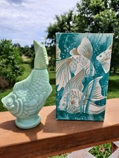 Óleo de banho vintage Avon jadeite peixe cotillion jade koi espuma vazio 5 fl. Oz. 🐟 comprar usado  Enviando para Brazil