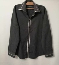 Chemise noire coton d'occasion  Bourg-de-Thizy