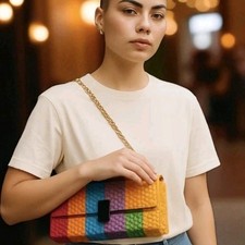 Bolsa tiracolo personalizada multicolorida tijolos LEGO Clutch corrente! Excelente  comprar usado  Enviando para Brazil