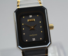 [Perto de ESTADO PERFEITO] RADO DiaStar 133.1018.3 relógio feminino quartzo cerâmica ouro preto JAPÃO comprar usado  Enviando para Brazil