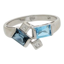 Farbedelstein blau ring gebraucht kaufen  Saarbrücken