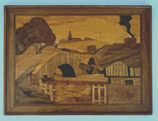 Midcentury wood marquetry for sale  WHITSTABLE