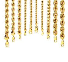Usado, Colar de corrente de ouro amarelo 14k 2mm-10mm D/corte corda tamanho 16-30" oco comprar usado  Enviando para Brazil