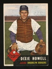 1953 TOPPS 255 DIXIE HOWELL TRANSFERÊNCIA DE FOLHA MOLHADA SEM CORTES NA FRENTE COM TEXTO E NÚMERO comprar usado  Enviando para Brazil