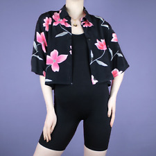Usado, Blusa blusa vintage anos 90 preta rosa retrabalho estampa floral M 16 comprar usado  Enviando para Brazil