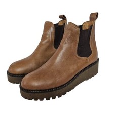 Usado, Botas femininas OGGI importadas 38 plataforma no tornozelo couro genuíno marrom slip on comprar usado  Enviando para Brazil