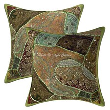 Capa de almofada boêmia com miçangas decoração para casa lance indiano 16 x 16 pol comprar usado  Enviando para Brazil