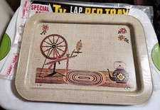 Bandeja dobrável de metal vintage década de 1970 para TV cama de colo roda giratória 17x13 cozinha retrô 5of8 comprar usado  Enviando para Brazil