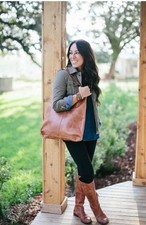 Bolsa de ombro RAVEN + LILY couro natural bolsa tote magnólia favorita comprar usado  Enviando para Brazil