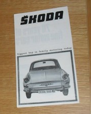 Skoda brochure 1964 for sale Skoda brochure 1964 for sale  FAREHAM