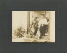 Casal com cachorro Collie posando na varanda foto antiga comprar usado  Enviando para Brazil