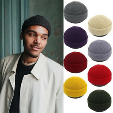 Mini gorro pescador curto masculino inverno liso quente com nervuras malha caveira boné, usado comprar usado  Enviando para Brazil