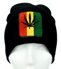 Boné de malha Reggae folha de cannabis maconha gorro preto 420 Stoner Bob Marley, usado comprar usado  Enviando para Brazil