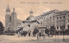 AK Pocztówka Krakow Kraków Kościół Mariacki i Plac Pierścieniowy - przebiegł 1916 na sprzedaż  Wysyłka do Poland