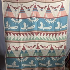 Cobertor de algodão vintage Southwestern L.L. Feijão 100% algodão tecido 62" x 48" comprar usado  Enviando para Brazil
