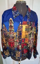 Jaqueta feminina ARTSCAPES Veneza Itália canais cidade cena cores vibrantes GG comprar usado  Enviando para Brazil