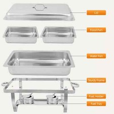 8qt edelstahl chafing gebraucht kaufen  Versand nach Germany