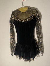 Vestido de patinaje artístico para dama talla XS negro/dorado segunda mano  Embacar hacia Mexico