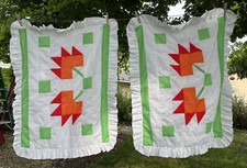 2 travesseiros colcha de retalhos colcha de retalhos apliques de tulipas 58 x 38 em excelente estado usado feita à mão comprar usado  Enviando para Brazil