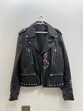 Embroidered leather biker for sale  LONDON