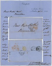 Usado, TRANSPORTES DE CARTAS 1855 re VICTUALALLING DINHEIRO ENVIO COLOMBIANO para PASTRE MARSEILLES comprar usado  Enviando para Brazil