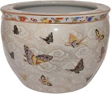 Vaso plantador Jardiniere 8" borboletas borboletas coloridas orientais tigela de peixe comprar usado  Enviando para Brazil