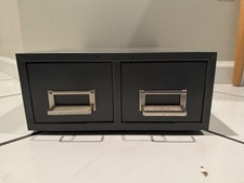 Usado, Cartão índice gaveta única metal Steelmaster duplo empilhamento de arquivo cinza vintage comprar usado  Enviando para Brazil