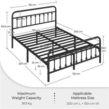 King metal bed for sale  IPSWICH